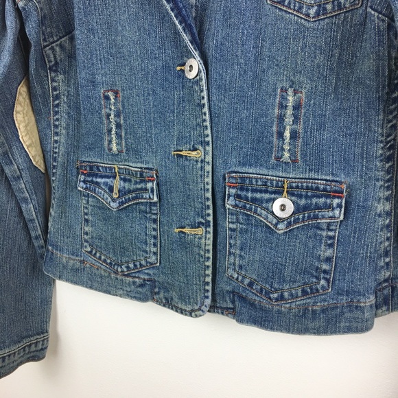 ZD Jeans Ladies Jean Jacket w/ Corduroy Patches - Picture 4 of 7